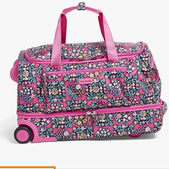 Vera Bradley Lighten Up Foldable Rolling Duffel Bag Kaleidiscope Rosette NEW